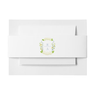 Watercolor Hydrangea Crest Belly Band Invitation Belly Band