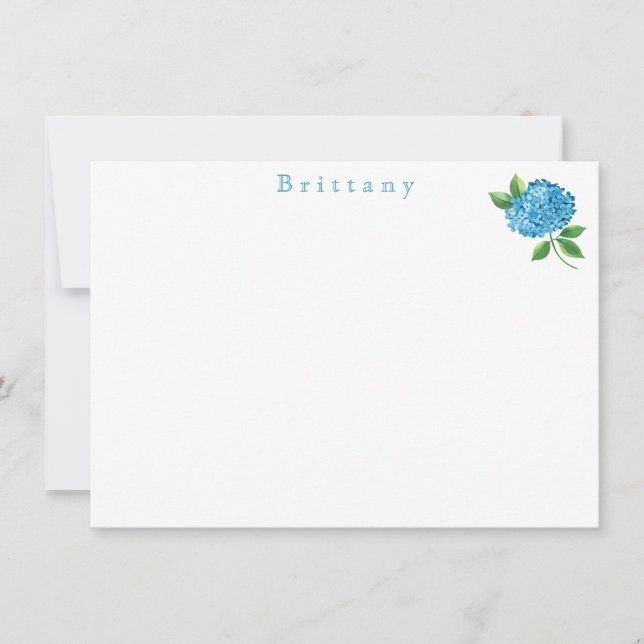 Watercolor Hydrangea Floral  Card (Front)