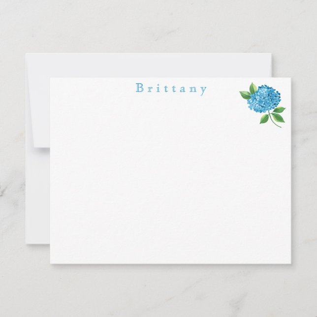 Watercolor Hydrangea Floral  Card (Front)