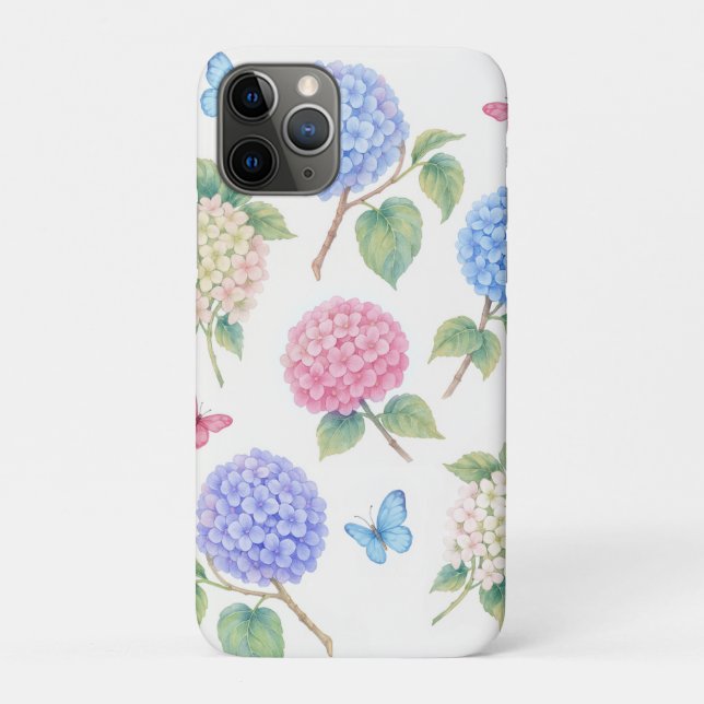 Watercolor Hydrangea Floral  Case-Mate iPhone Case (Back)