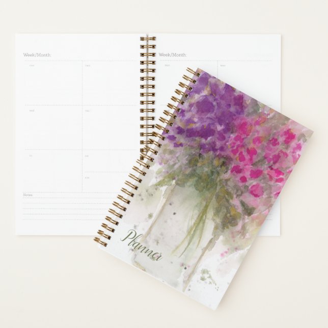Watercolor Hydrangea Floral Planner (Display)
