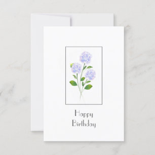 Watercolor Hydrangea Floral Stems Card