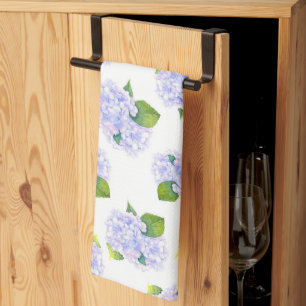 Watercolor Hydrangea Flower Pattern      Tea Towel