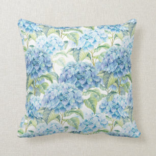 Watercolor Hydrangea Flowers Cushion