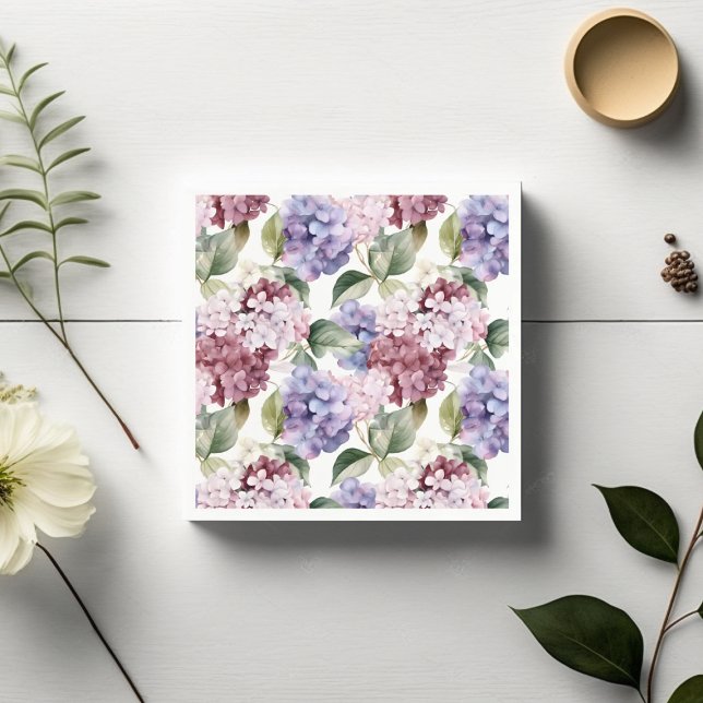 Watercolor Hydrangea Flowers Napkin (Creator Uploaded)