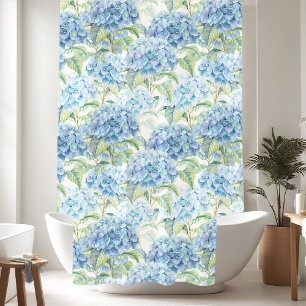 Watercolor Hydrangea Flowers Shower Curtain