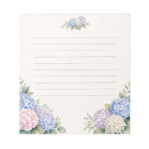 Watercolor Hydrangea Garden Lined Notepad