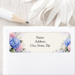 Watercolor Hydrangea Garden Return Address Label