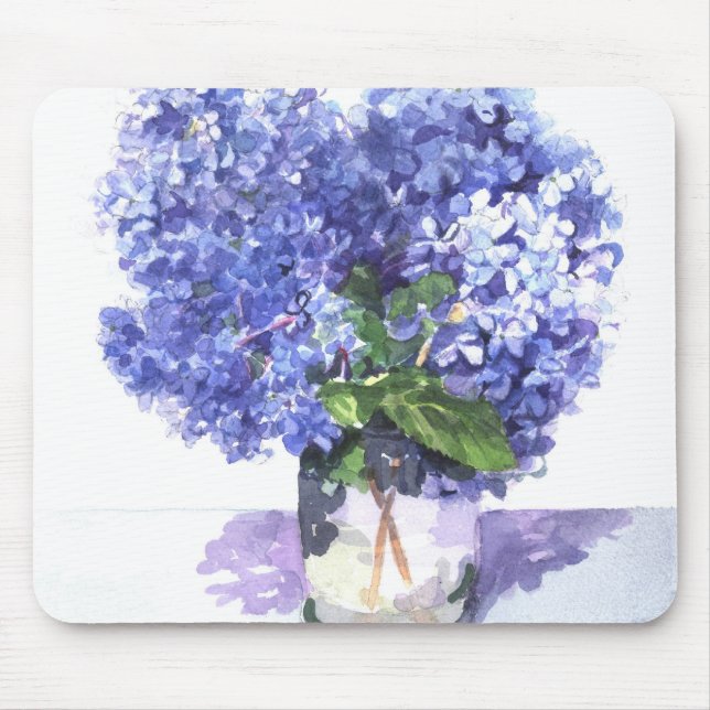 Watercolor Hydrangea Mouse Pad (Front)