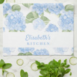 Watercolor Hydrangea Name Tea Towel<br><div class="desc">Whip up something wonderful in style with this charming personalised kitchen towel! Featuring a delicate watercolor hydrangea pattern in soft pastel hues,  this kitchen towel adds a touch of floral elegance to any kitchen. Customise it with any name to make it truly yours</div>