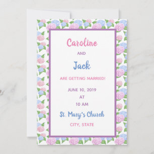 Watercolor Hydrangea Pattern Invitation