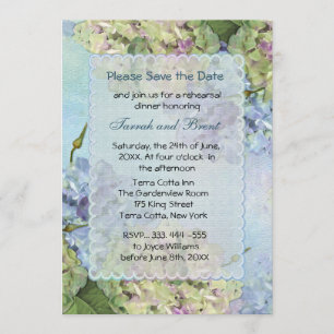 Watercolor Hydrangea Rehearsal Dinner Invitation