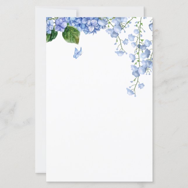 Watercolor Hydrangea Stationery (Front)