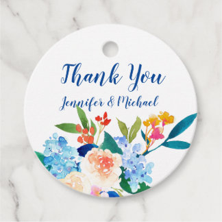 Watercolor Hydrangea Thank You Favour Tags