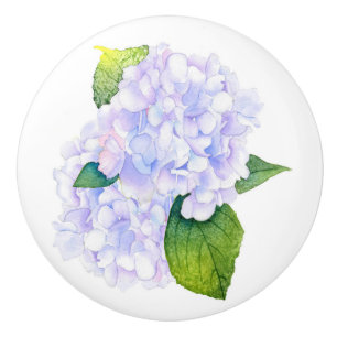 Watercolor Hydrangeas Ceramic Knob