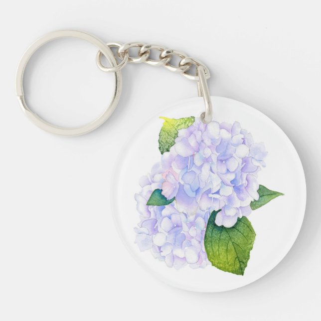 Watercolor Hydrangeas  Key Ring (Front)