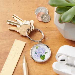 Watercolor Hydrangeas  Key Ring