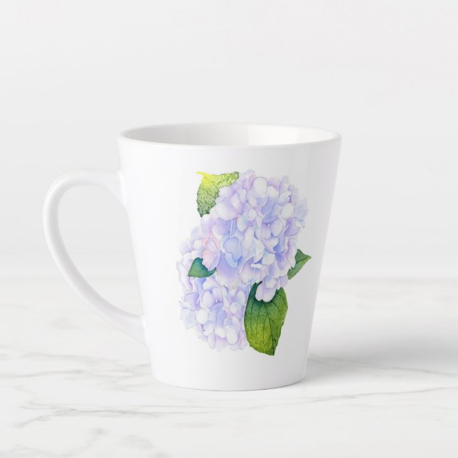 Watercolor Hydrangeas  Latte Mug (Left)