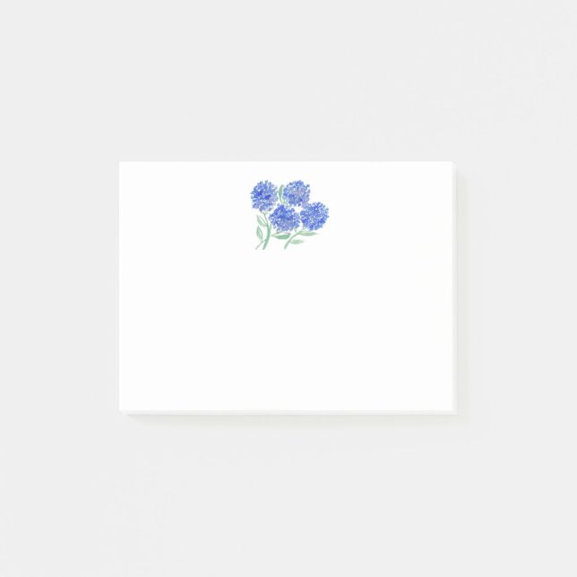 Watercolor Hydrangeas Post-it Notes (Front)