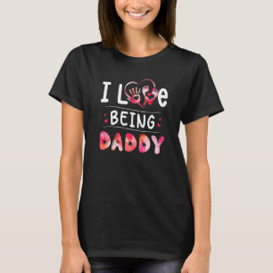 Watercolor I Love Being Daddy Heart Fathers Day Ma T-Shirt