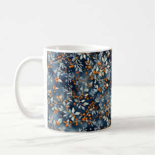 Watercolor Ice Blue Winter Floral Pattern Mug