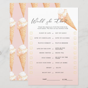 Watercolor Ice Cream Bridal Shower Games