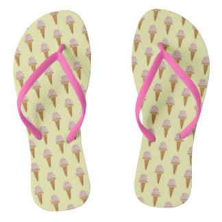 Watercolor Ice Cream Flip Flops (yellow)