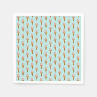 Watercolor Ice Cream Paper Napkins (turquoise)