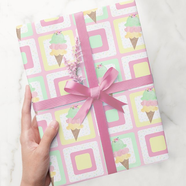 Watercolor Ice Cream Pastel Wrapping Paper (Creator Uploaded)