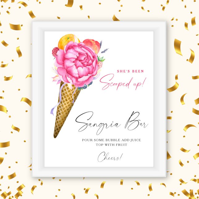 Watercolor ice cream - sangria bar poster (Creator Uploaded)