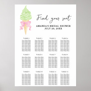 Watercolor ice cream seating chart