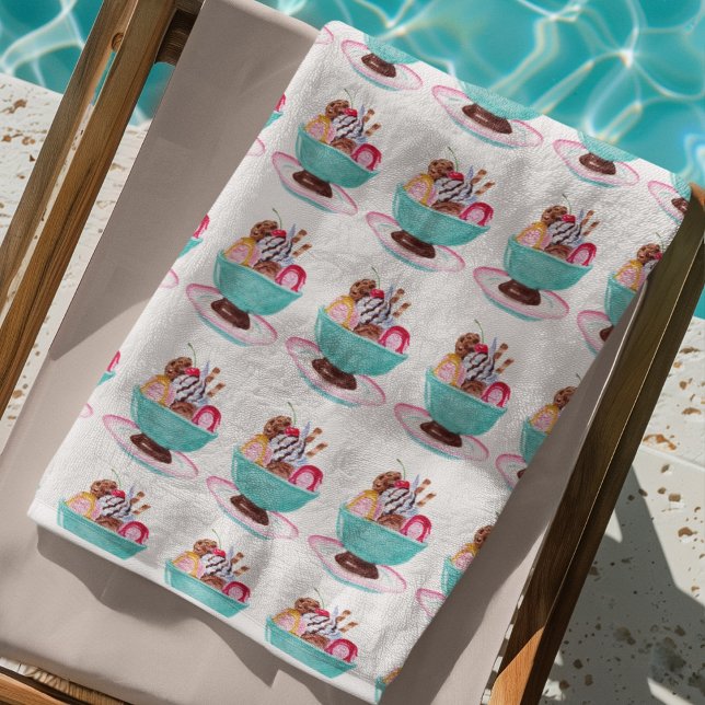 Watercolor Ice Cream Sundae Kids Beach Towel (Creator Uploaded)