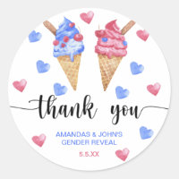 Watercolor Ice cream Thank you gender reveal