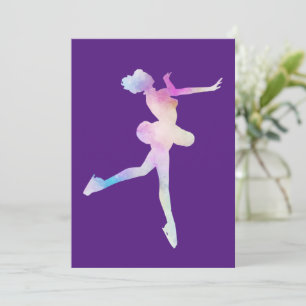 Watercolor Ice Skating Girl  Invitation