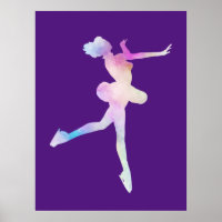Watercolor Ice Skating Girl