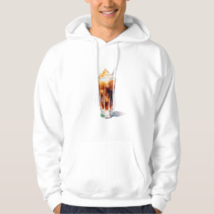 Watercolor Iced Coffee with Cream Cocktail Drink Hoodie