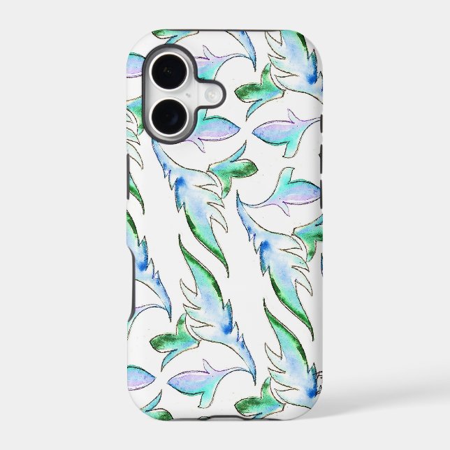 Watercolor Ikat Pattern iPhone Case (Back)