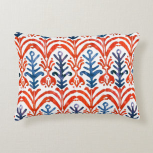 Watercolor Ikat seamless pattern. Decorative flora Cushion