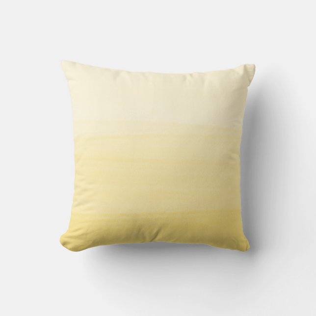 Watercolor Illuminating Yellow Ombré Cushion (Front)