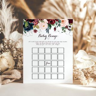 Watercolor Illustrated Baby Bingo Shower Game