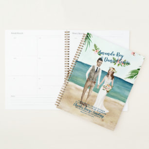 Watercolor Illustrated Beach Wedding Planner