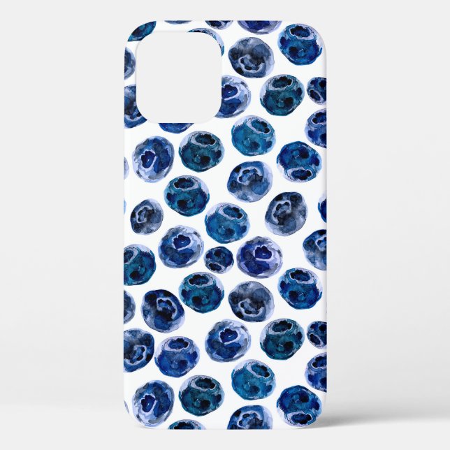 Watercolor illustrated blueberry set pattern Case-Mate iPhone case (Back)