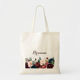 Watercolor Illustrated Fall Bridesmaid Tote Bag