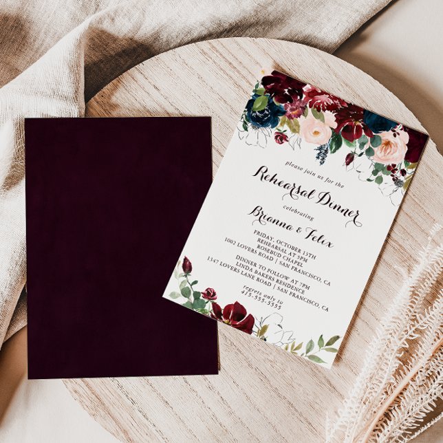 Watercolor Illustrated Fall Rehearsal Dinner Invitation (Creator Uploaded)