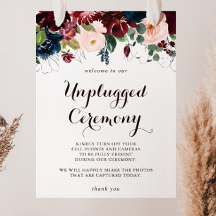 Watercolor Illustrated Fall Unplugged Ceremony Poster