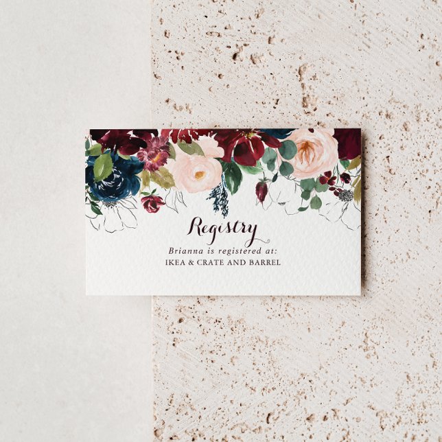 Watercolor Illustrated Fall Wedding Gift Registry Enclosure Card (Creator Uploaded)