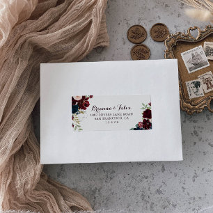 Watercolor Illustrated Wedding RSVP Address Label