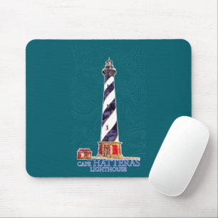 Watercolor Illustration Cape Hatteras Lighthouse Mouse Pad