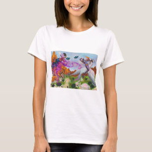 Watercolor Illustration Fantasy Warrior rides Lion T-Shirt