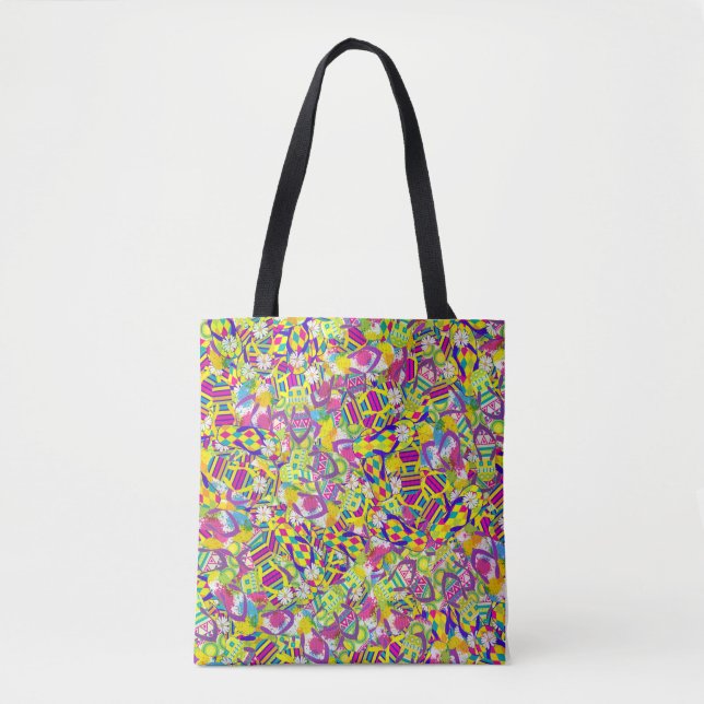 Watercolor Illustration, Flip Flop Pattern Tote Bag (Front)